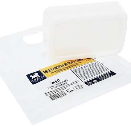 Jabón Base Blanco que No Oxida Ideal para Crear Jabones Perfumados y Coloridos | Libre de Parabenos | Fácil de Usar | Aporta Hidratación y Buena Espuma
