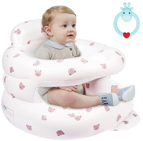 AYESY Baby Inflatable Seat, Inflatable Baby Chair for Babies 3 Months and Up Built in Air Pump Infant Back Support Sofa Toddler Chair for Sitting Up, Quick Inflate