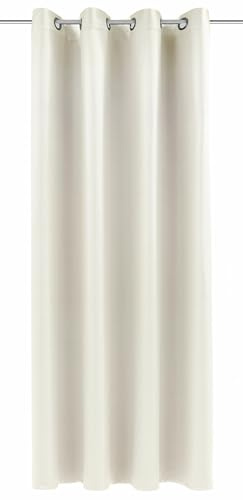 Sehlbach Tenda pronta per l'uso con occhielli, Dimout uni, Bianco, 140 x 245 cm, A risparmio energetico in inverno, Termoresistente in estate, Coprente, Certificato Oeko-Tex, Facile da montare