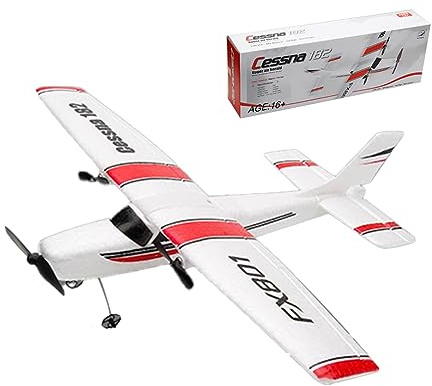 ENGINEMECH FX-801 Cessna 182 - Aereo radiocomandato elettrico da 2,4 GHz, adatto ai principianti, a lungo termine, materiale EPP per voli all'aperto, ideale per principianti, regalo per adulti, RTF