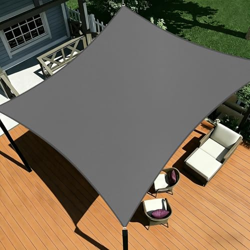 Shade&Beyond Sonnensegel Wasserdicht Rechteckig 3 x 5 m Wetterschutz Sonnenschutz Sunsegel PES-Polyester mit 95% UV-Schutz für Balkon, Garten, Terrasse,Grau Anthrazit
