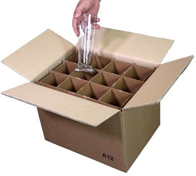 Simba Paper Design srl 2 Scatole 12 Bicchieri Alti Max cm 29 Cartone 2 Onde Trasloco+Spedizione