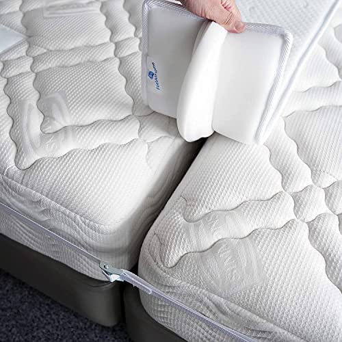 FeelAtHome 20cm Liebesbrücke zum Verbinden von Zwei Einzelbetten zu einem Doppelbett - Matratzenkeil Macht aus Zwei Einzelmatratzen eine Doppelmatratze - Matratzenverbinder mit Matratzenhalter Gurt