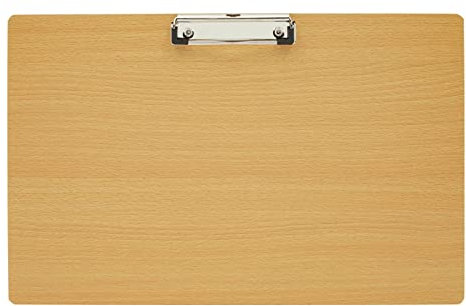 Juvale Klemmbrett/Schreibbrett- Querformat, mit Flachem Clip, Strapazierfähig, Formularhalter - Ideal für Schule, Lehrer - Holz, Braun, 29,2 x 43,2 cm