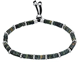 s.Oliver armband rostfritt stål armsmycke för män, med jaspis, 20+2 cm, silver, Levereras i presentförpackning, 2033925