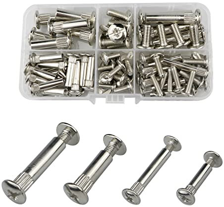 M5, M8 Verbindungsbolzen Schrauben-Set, 40 Sets Möbelverbinder, Befestigungsschrauben mit Hülse zur Befestigung von Möbeln, Türgriffen, Rahmen, Holz, Metall, Schrank, Bücherregal (20/25/29/35 mm)