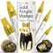 Funcils 5 Acrylic Gold Paint Pen Metallic - Golden Marker Metallic Paint for Wood, Fabric, Canvas, Leaf, Tire, Metal, Glass - Gold Paint Pen Fine Tip, Thin Point & Jumbo (1mm, 3mm, 6mm, 10mm, 15mm)