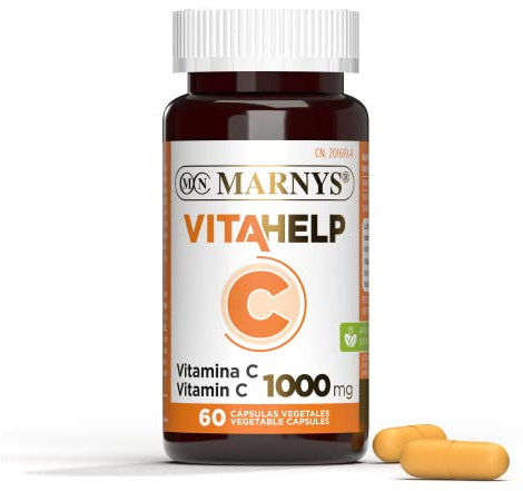 Marnys Vitamina C 1000 mg 60 Cápsulas - Para el sistema inmunológico - protección antioxidante - Reduce la Fatiga y Cansancio - Apto para veganos y vegetarianos - Para dos meses