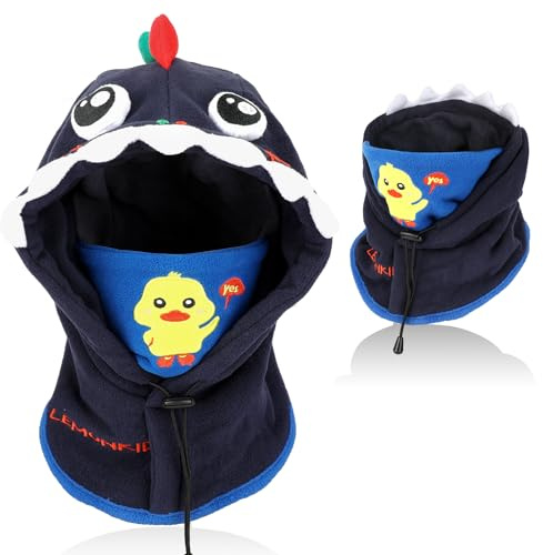 AYPOW Cagoule d'hiver Thermique pour Enfants 2-12 Ans, Multifonction Coupe-Vent Réglable Masque de Ski, Bonnet en Polaire Chaude, Casquette Cache-Cou Tour de Cou écharpe pour Garçons Filles Plein Air