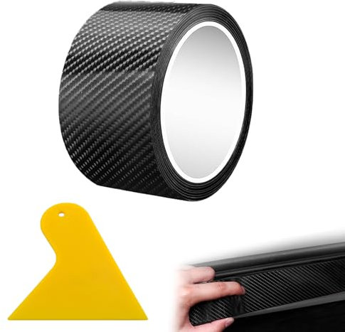 Carbon Folie Auto,10cm*6cm, Auto Aufkleber Geeignet für Autokantenschutz, Einstiegsleistenschutz, Autofolie, Auto Folie Schwarz Glanz,Aufkleber Auto, Die Meisten Autolackschutzfolien (Mattschwarz)