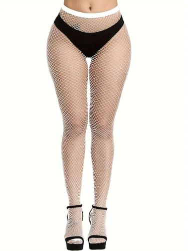 Boolavard nätstrumpor, hög midja tights för kvinnor, fisknät tights damer plus size en storlek passar alla