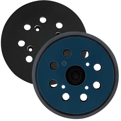 2 Piezas Disco de Lijado125 mm, Almohadillas de Recambio para Lijadora de 5 Pulgadas, Plato soporte redondo de gancho Hook y Loop de 8 Agujeros para lijadoras orbitales aleatorias de pulido