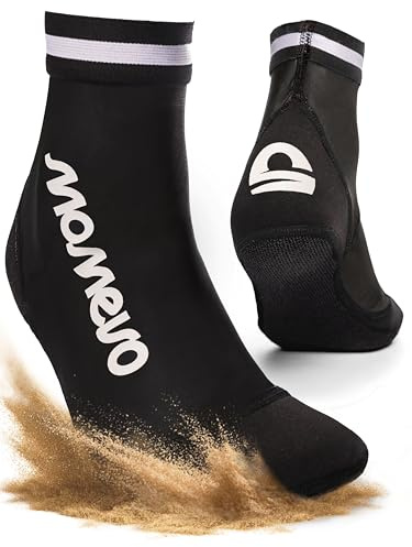 Momevo Beachmates – Chaussettes de Beachvolley en néoprène et élasthanne | Protection contre la chaleur et le froid | Noir, 35-36