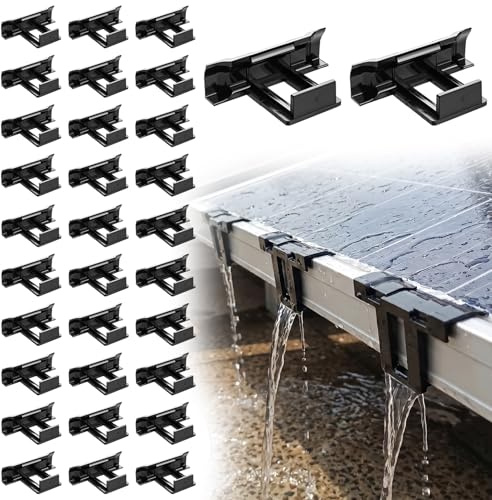 32 Pz Clip di Scarico dell'Acqua Pannello Solare da 30 mm, Clips Drenaggio Pannellos Fotovoltaico per Pannelli Solari PV 30mm, Clips di Drenaggio Clip per Lo Scarico Dell'acqua Del Pannello Solare