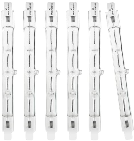 Givurao R7S Halogen Leuchtmittel 118mm 300W, 6er Pack Halogenstab R7S 230V Dimmbar 2700K Warmweiß Halogenstablampe für Arbeitsleuchten Sicherheitsleuchten Landschaftsleuchten Stehleuchten