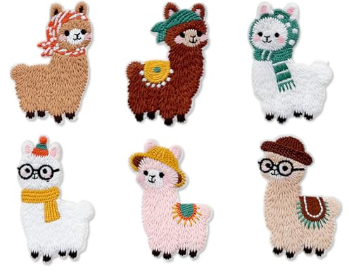 Dermalyx 6 Parches Termoadhesivos Para Niños, Aplicaciones Con Diseño De Llama, Parche Bordado, Imágenes Para Planchar En Textiles, Camisetas, Manualidades Para Coser