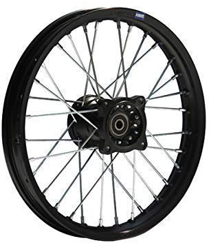 HMParts Pit Dirt Bike Cross Aluminio Llanta Anodizado 17 Pulgadas Delantero Negro 12MM Typ2