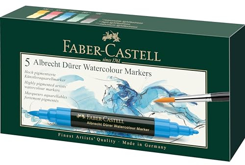 FABER-CASTELL - Rotuladores acuarelables Albrecht Dürer, 5 colores