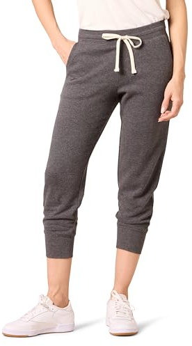 Amazon Essentials Pantaloni Joggers Sportivi in Pile (Disponibili in Taglie Forti) Donna, Carbone Puntinato, M