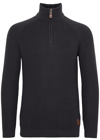 !Solid SDXenox Troyer - Maglione da uomo a maglia grossa, con colletto alto, Dark Grey Melange (8288), XXX-Large