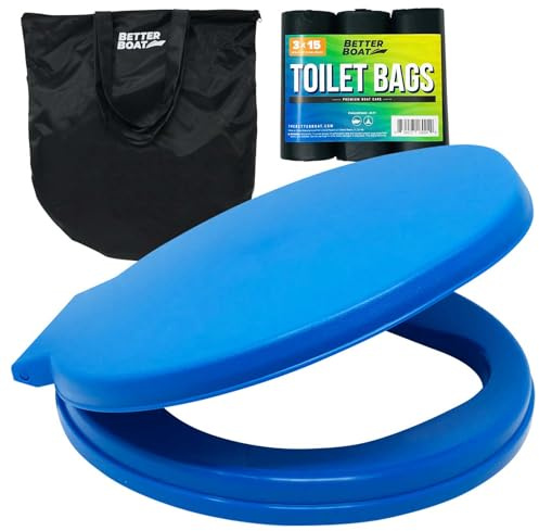 Better Boat Portable Camping Toilet Kit, 5-Gallon & 8-Gallon Bucket Toilet Seat with Lid, Waste Bags & Carry Case for Boating, Outdoor, Travel, and Emergency Use. Ideal Bathroom Solution for Adults