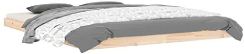 vidaXL Massivholzbett Doppelbett Bettgestell Bett Holzbett Bettrahmen Lattenrost Schlafzimmerbett Schlafzimmermöbel 160x200cm Kiefer