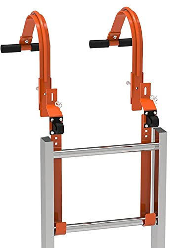 Loupsiy toit pour échelle – toit en acier avec roue en caoutchouc – Barre en T robuste pour sécuriser l'échelle au toit, capacité charge 226,8 kg