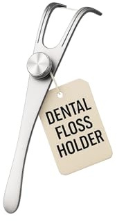 Dental Floss Holder, Refillable & Reusable Floss Pick - Dental Floss Handle - Stainless Steel Dental Floss Holder. Durable Reusable Flosser - One Pack