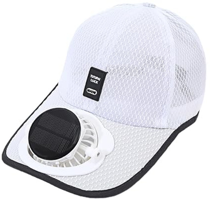 GkgWuxf Cappello con Ventola Ad Energia Solare Cappello da Sole con Ventilatore Cappello con Ventilatore Solare Fibra di Poliestere Cappello da Spiaggia con Protezione UV