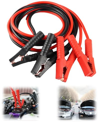 Booster Cables Jump Start Leads Heavy Duty Battery Booster Charging Cables with Storage Bag Emergency Roadside Assistance for Petrol Diesel Cars Vans Trucks All Weather Use (4m 2500AMP)