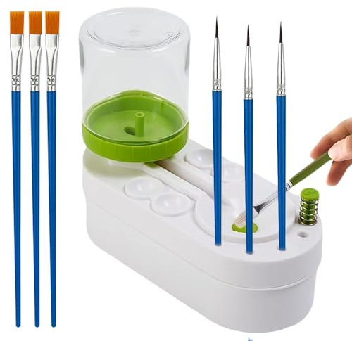 7 Pcs Paint Brush Cleaner Kit with Water Cycle System, Quick-Clean Art Supplies Tool for Hobbyists, Students, and Artists, Efficient Paint Brush Cleaning and Rinsing Solution for All Skill Levels