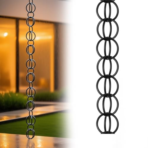 Regnkedja, nedrörsfångare, vattenfunktion för takfotsdränering – utomhus trädgård veranda dekor (3,5 m)