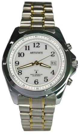 ARTSTATE AS0240 Solar Funk Quarz Herren Uhr Analog mit Edelstahl Armband (White)