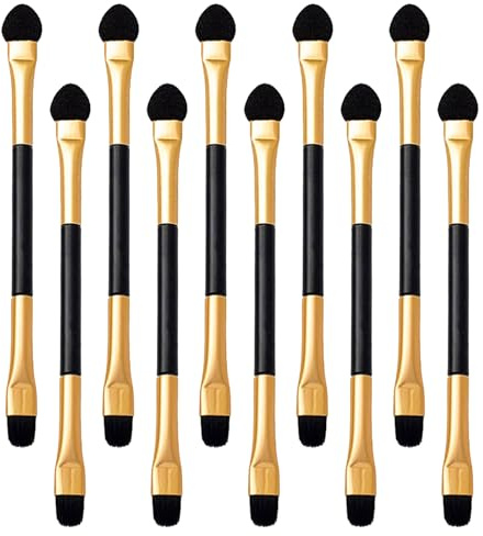 BIUDECO Pinceles de Sombra de Ojos de Doble Extremo 50 Piezas, Aplicador de Esponja y Cepillo para Difuminar y Delinear, Herramienta de Maquillaje Compacto para Uso Profesional