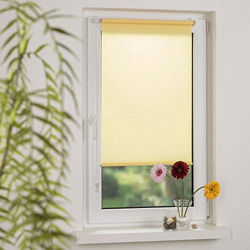 OBI Klemmfix Easyfix-Rollo Sagunto Seitenzugrollo Kettenzug Klemmträgermontage Gelb | 120 x 175 cm