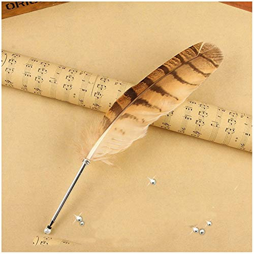 Feder-Kugelschreiber, Vintage-Eule, Federstift, raffiniert, für Schule, Schreiben (1 x Eulenfeder-Kugelschreiber)