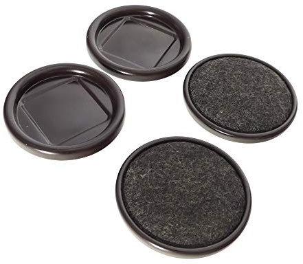 Tech Team #00725 Caster Cups for use on Hardwood and Carpeted Floors, Steel Cups with Carped Bottoms, 3 in. Dia. Includes 4 Casters
