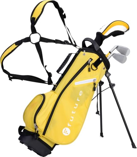 Framtida juniorgolfset – högerhänt – rostfria huvuden och kompositaxlar (105–120 cm (5–7 år), gul)