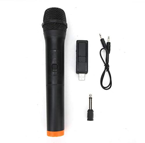 Micrófono inalámbrico, VHF Micrófono Universal Fuerte Anti-interferencia Profesional Micrófono dinámico de Mano para Karaoke Nights House Parties, USB Reception Mic