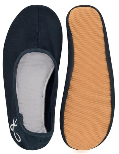 Siegertreppchen Gymnastikschuhe Stoff (Größe 32) Blau Turnschläppchen für Mädchen & Jungen - Ballettschuhe atmungsaktiv & rutschfest – Schläppchen – Ballerinas