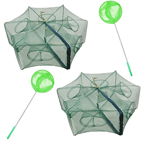 1/2pcs Fishing Bait Trap Foldable Crab Crayfish Fish Minnow Crawdad Shrimp Net Cast Portable