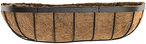 Siam Express Metal Wall Coco Liner Trough Basket Planter Window Sill Boxes Natural Coconut Planter Outdoor Plant Garden Decor (36)