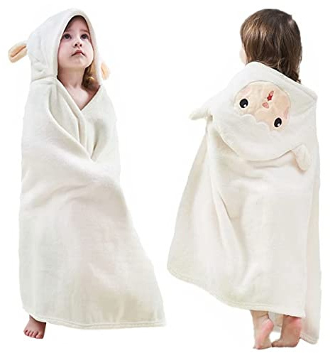 Fayscingo Serviette de Bain Bébé avec Capuche Grands Doux Absorbant Couverture Douche Poncho Serviette pour Enfants Infantile Nouveau-né