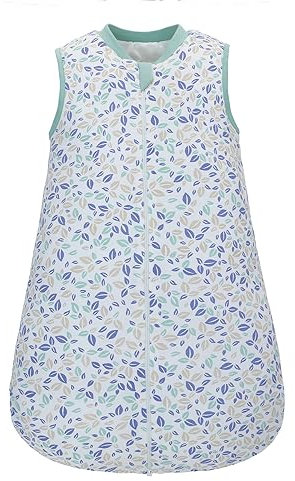 Baby-Schlafsack mit Reißverschluss, 100% Baumwolle für Winter ärmellos Wickeldecke, Schlafsack, Warmer Schlafanzug (geometrische Blätter, L)