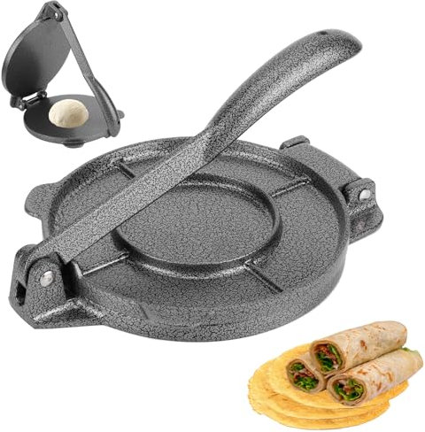 GAESHOW Pressa Tortillas In Ghisa, 6,5 Pollici Tortilla Press, Ghisa Roti Maker Pasta Stampa con Manico Pieghevole, Superficie Antiaderente, Ideale per Burrito, Tacos e Piadine