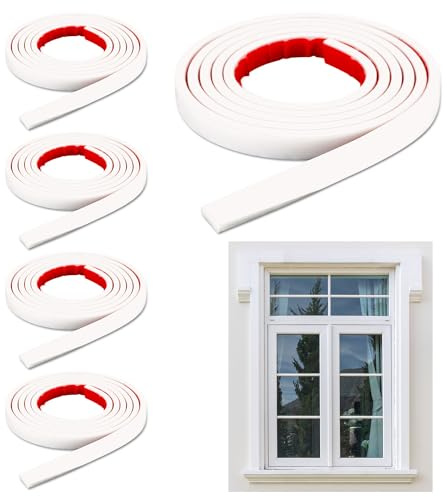 Kit de 5 Grilles de Fenêtre, 10 m au Total Inserts de Grille de Fenêtre Auto-Adhésifs Moulures à Décoller et à Coller pour Murs Moulures de Décoration pour Cadres de Fenêtres