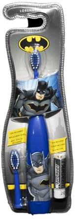 Batman Battery Powered Toothbrush for Kids – Soft & Zig-Zag Bristles for Superior Cleaning, Gentle on Teeth & Gums, Easy-Grip Handle, Includes Replacement Head & Battery, Ages 3+