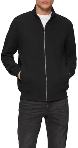 s.Oliver Men's 2156494 Sweat Jacket with Pattern Structure and Stand-up Collar, 9999, L
