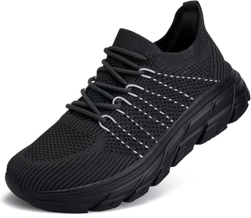 Sneakers Damen Walkingschuhe Orthopädische Schuhe Bequem Turnschuhe Sportschuhe mit Memory Foam(Schwarz,41 EU)