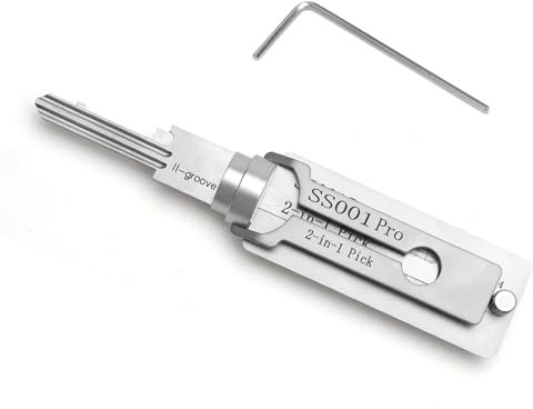 2-in-1 Lock Pick Key Decoder and Reader for Auto - Professional Locksmith Tools, Stainless Steel